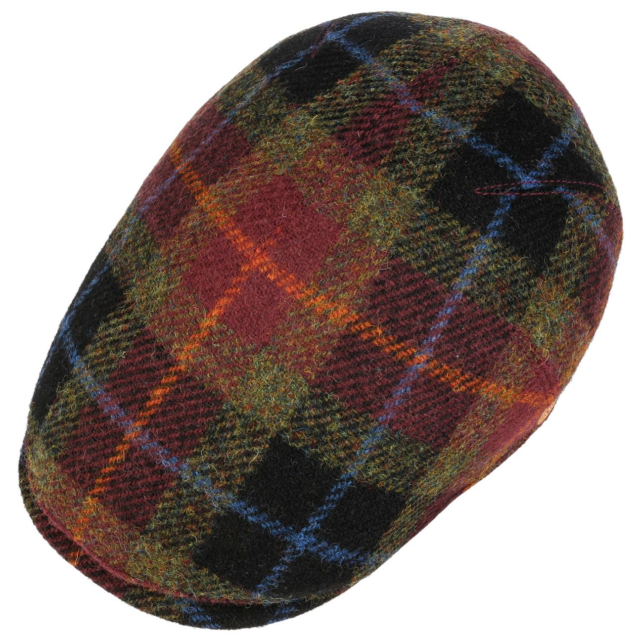 Simon Harris platt keps i tweed dunkelrot 4