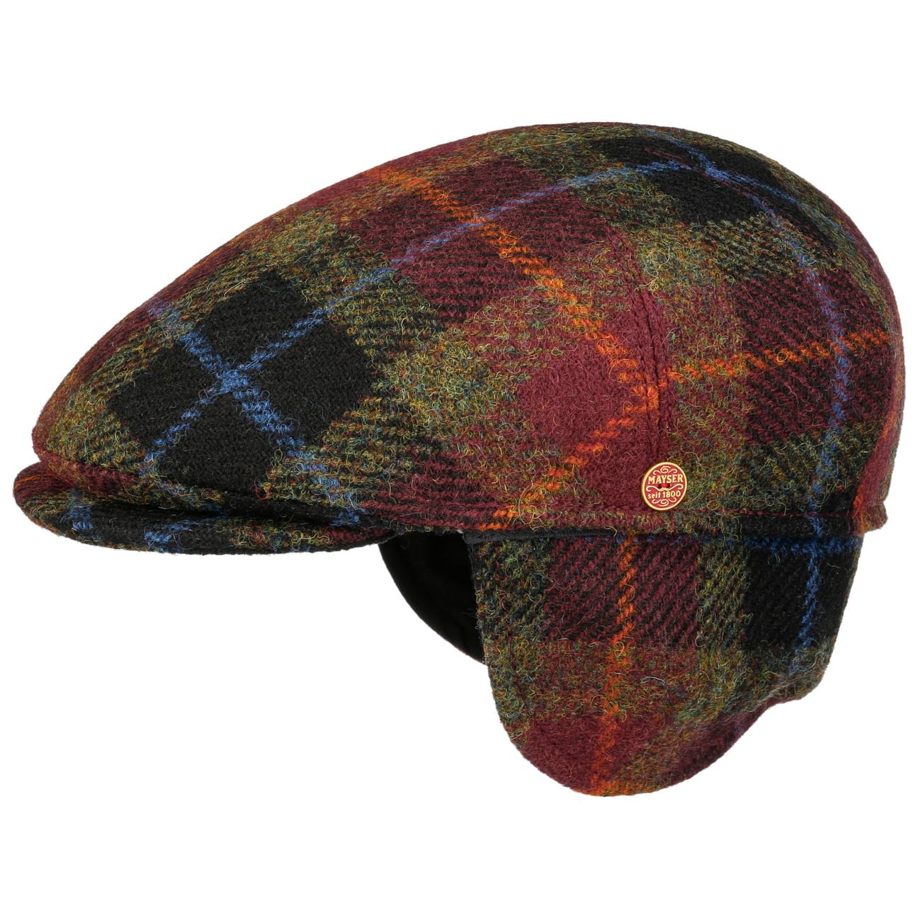 Simon Harris platt keps i tweed dunkelrot 3