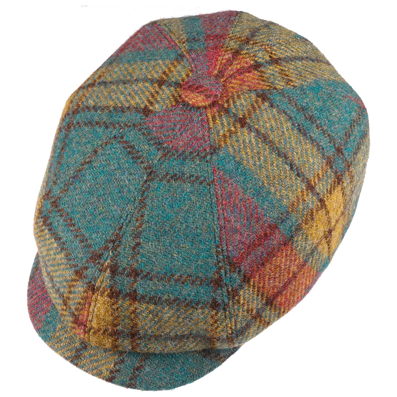 Seven Premium Harris Tweed Flatcap grün 16