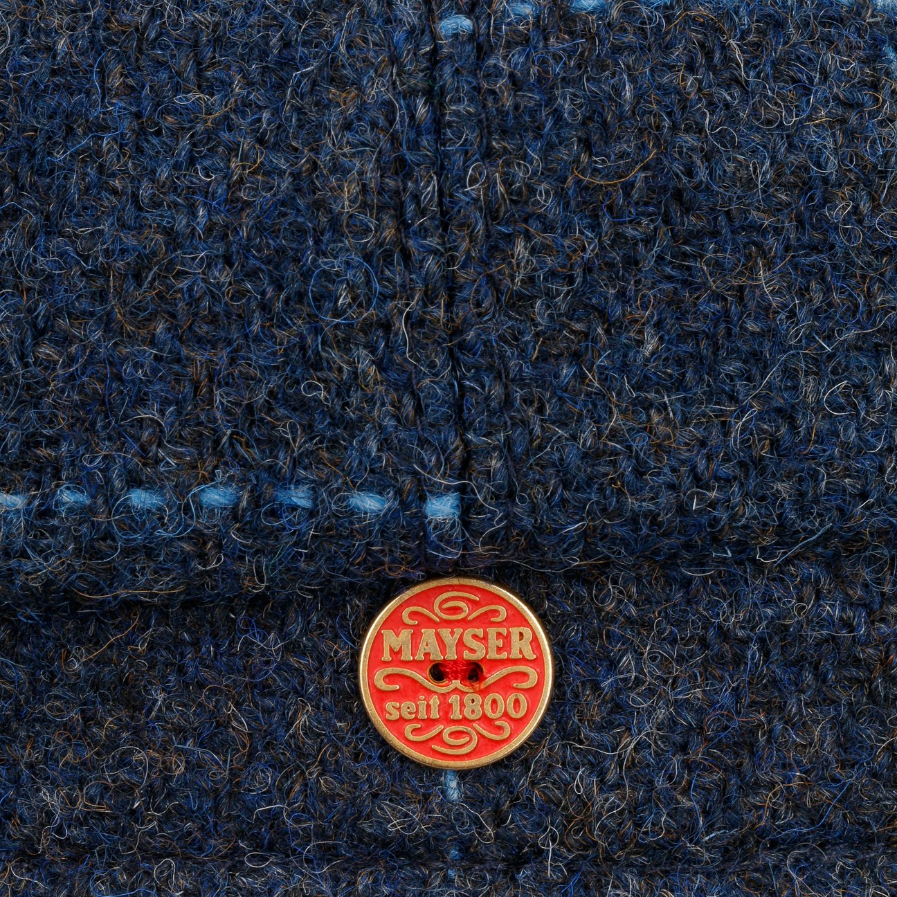 Seven Premium Harris Tweed Flatcap blau 6