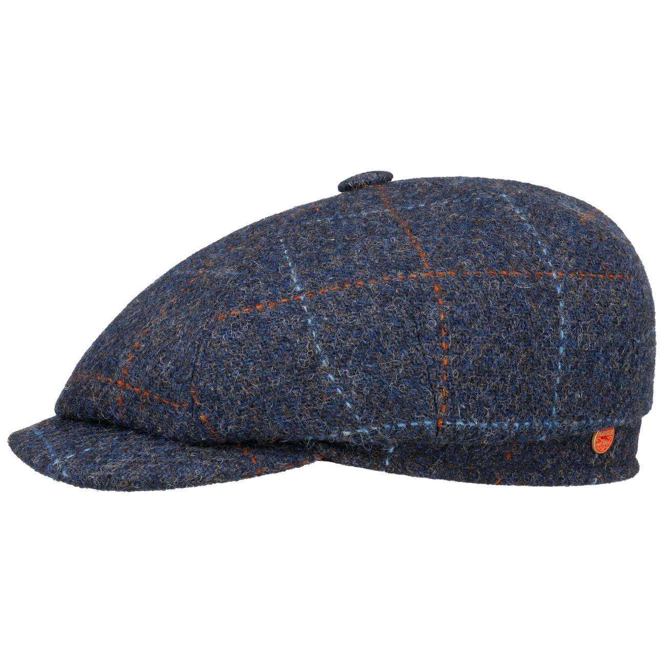 Seven Premium Harris Tweed Flatcap blau 8