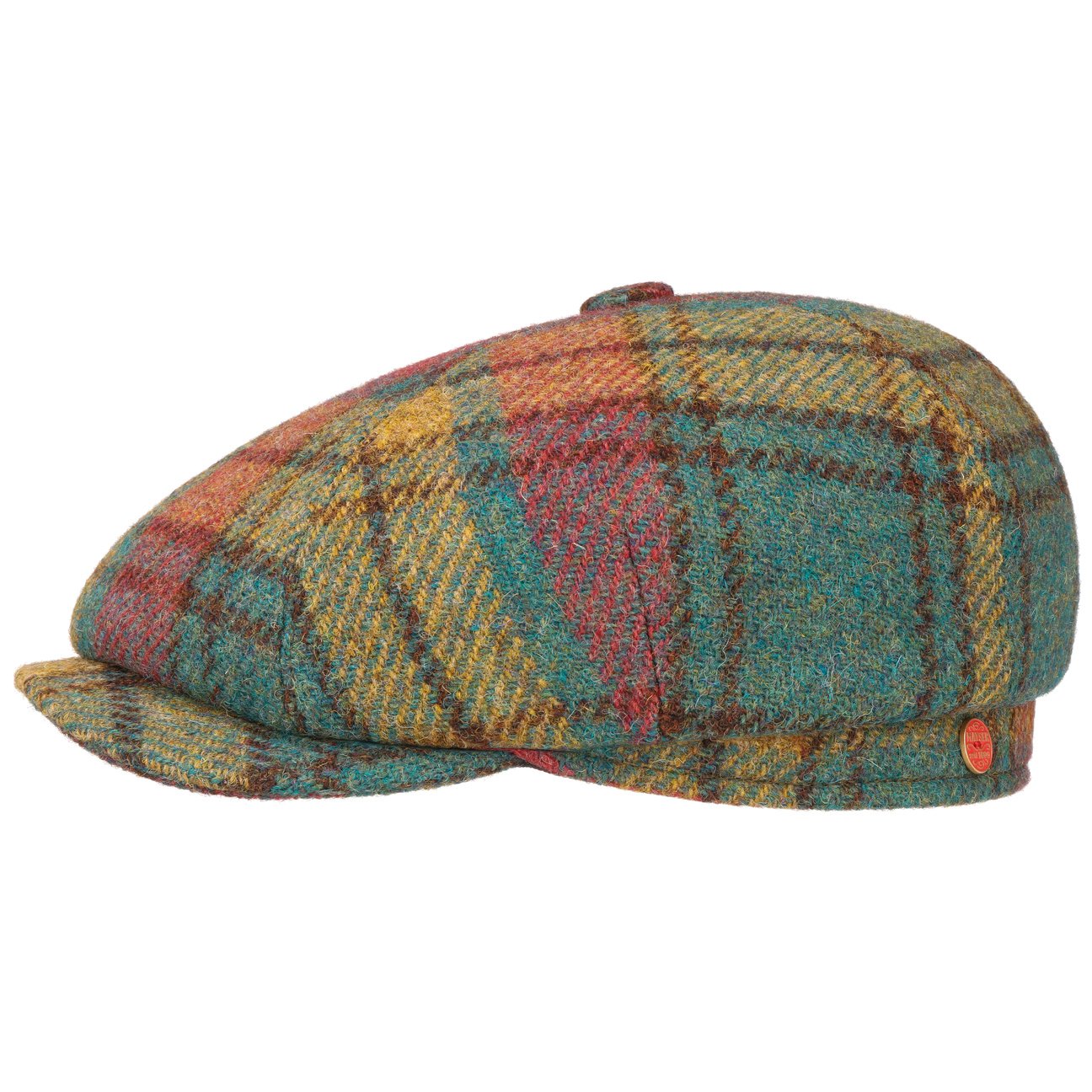 Seven Premium Harris Tweed Flatcap grün 21