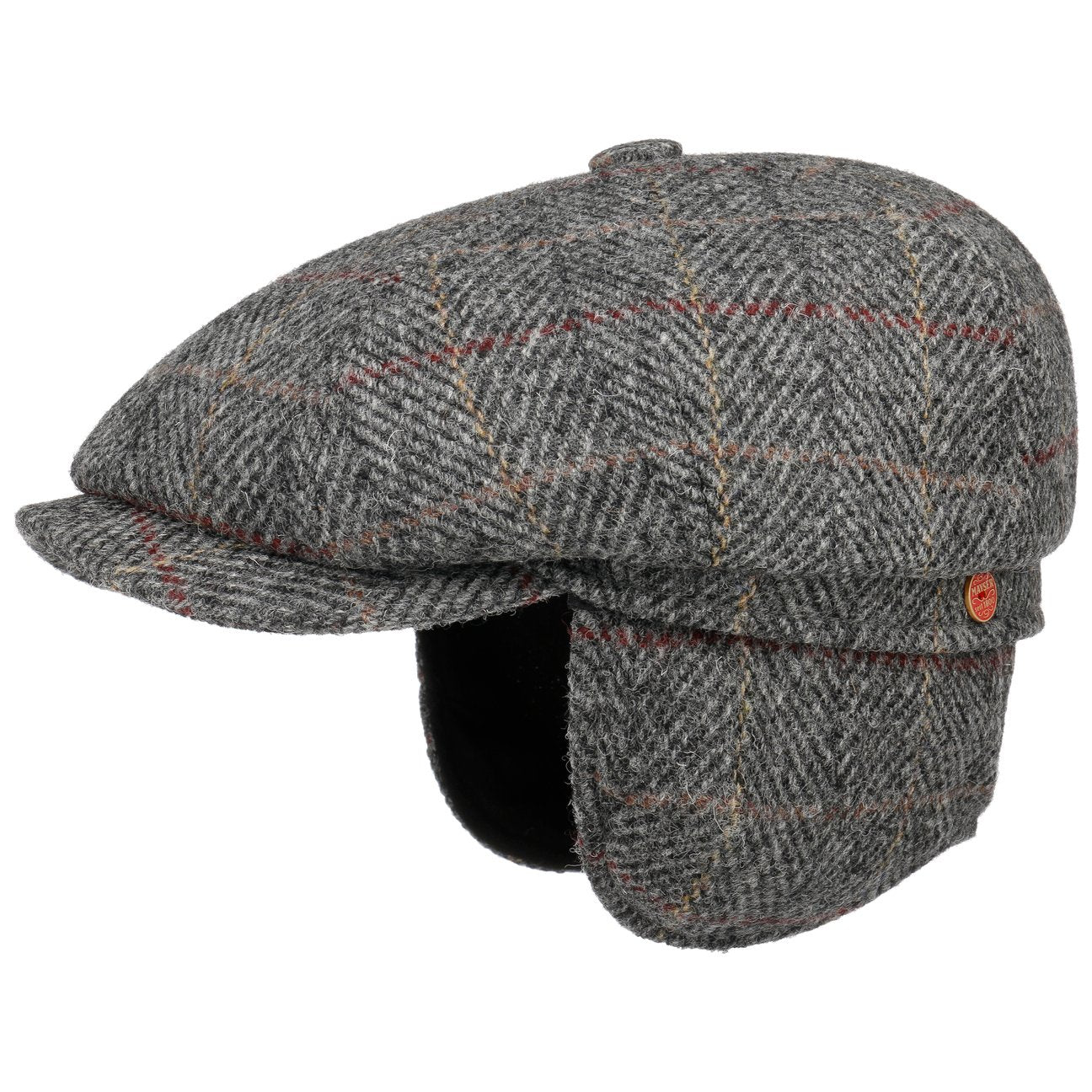 Seven Premium Harris Tweed Flatcap grau 9