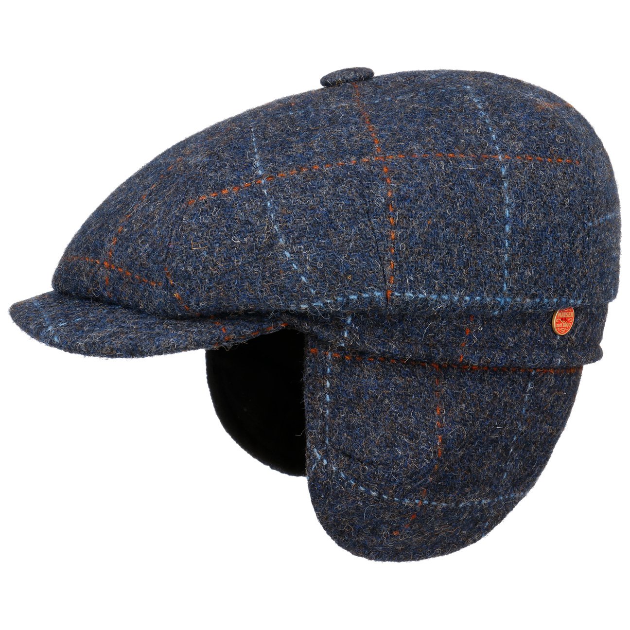 Seven Premium Harris Tweed Flatcap blau 3