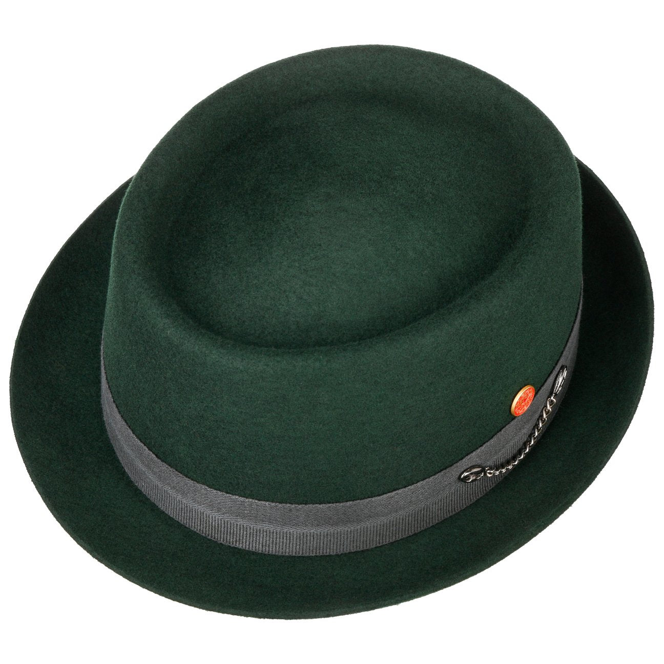 Gareth Soft Pork Pie Wool Hat dunkelgrün 2