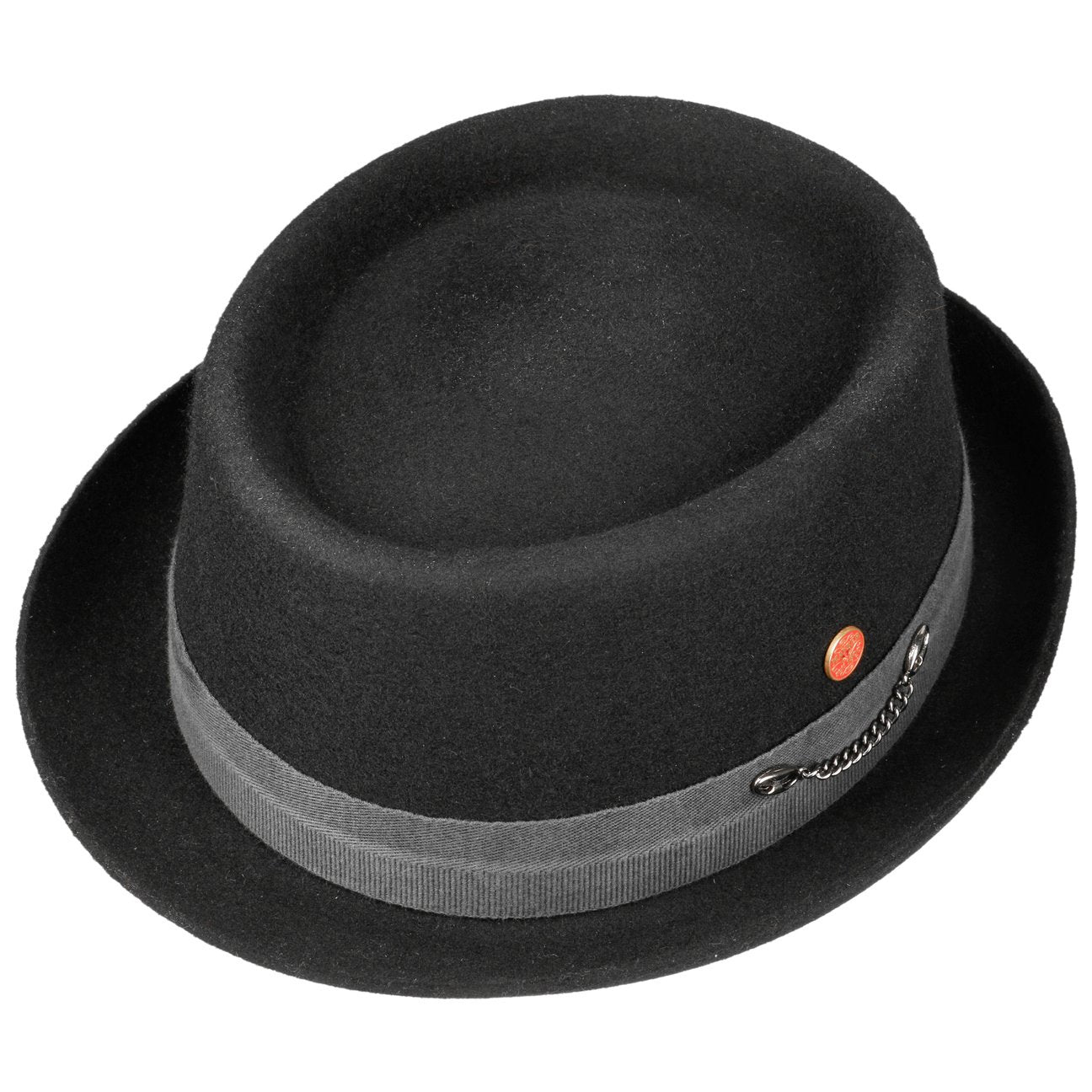 Gareth Soft Pork Pie Wool Hat schwarz 6