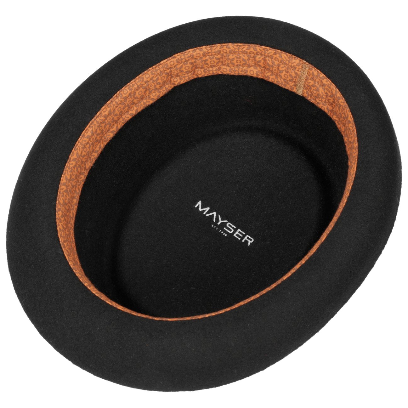 Gareth Soft Pork Pie Wool Hat schwarz 7