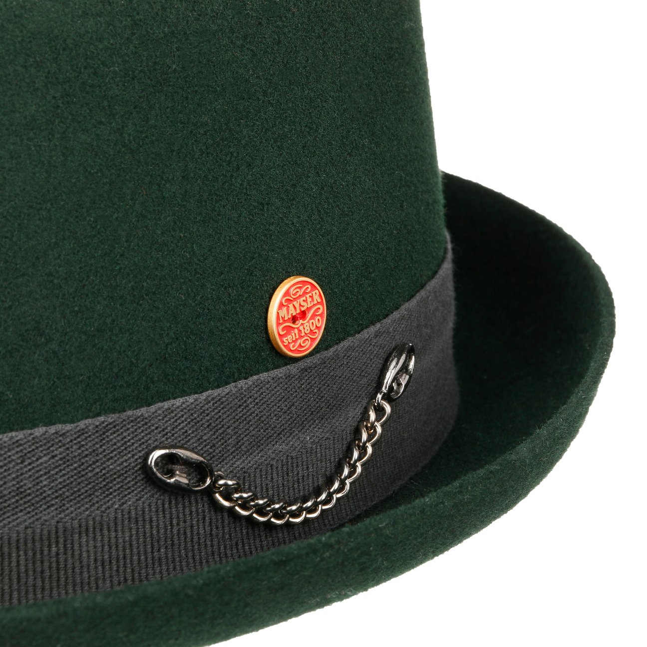 Gareth Soft Pork Pie Wool Hat dunkelgrün 4