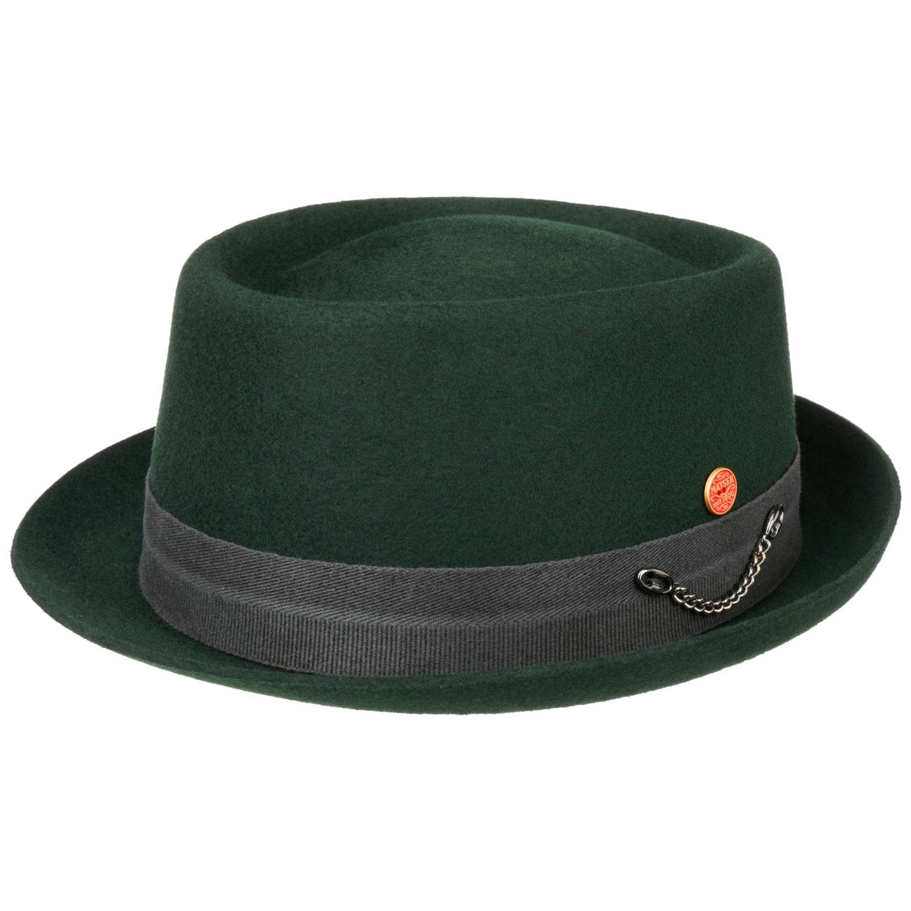 Gareth Soft Pork Pie Wool Hat dunkelgrün 1