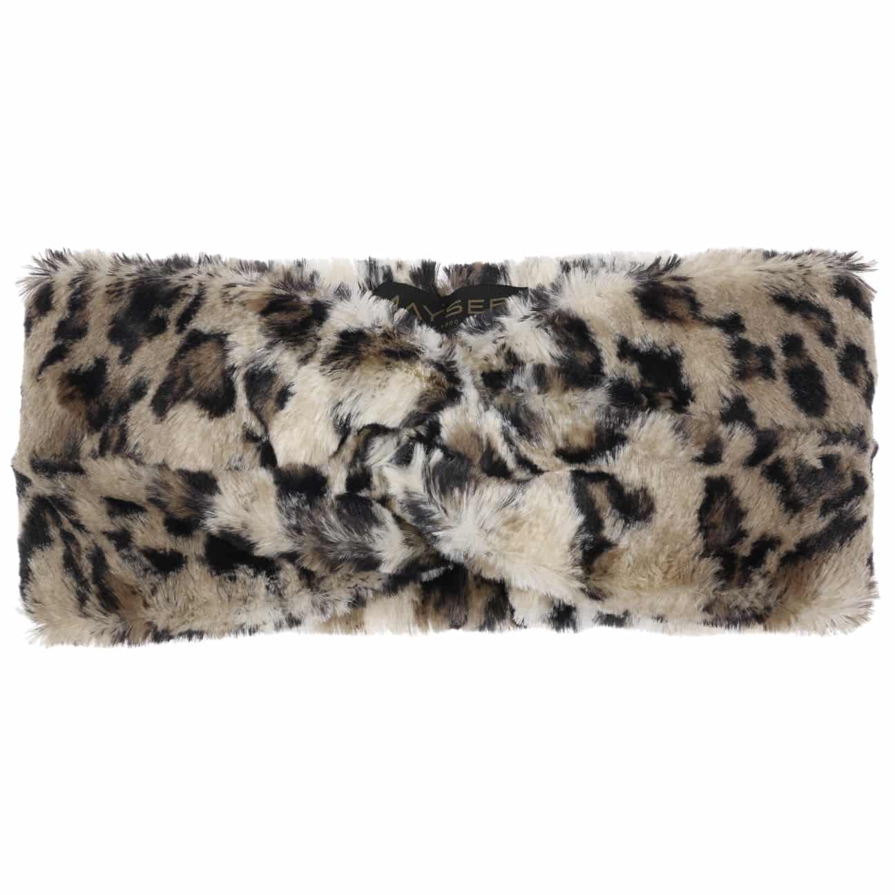 Bandeau en fausse fourrure Rita Leo beige-schwarz 1