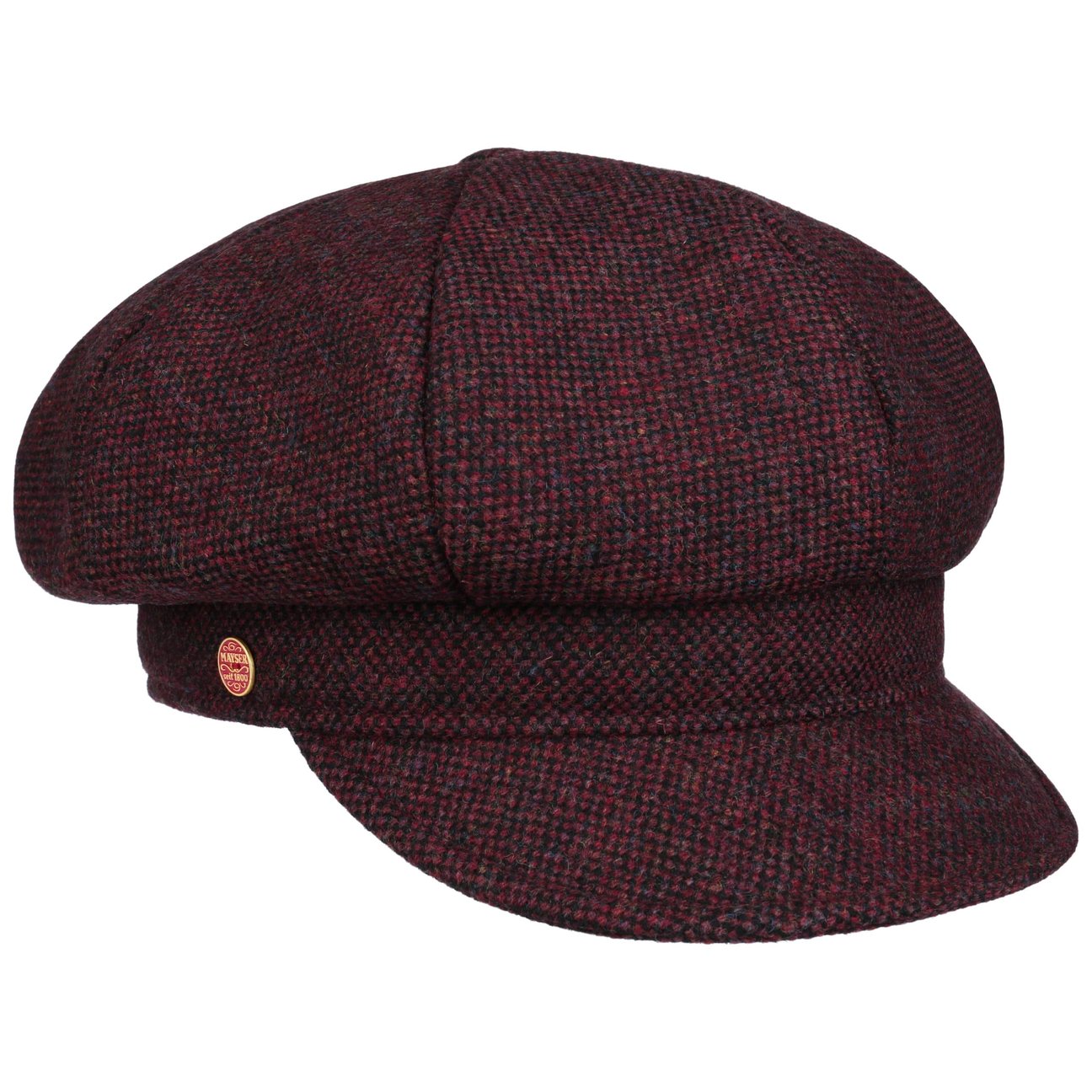 Coco tweed tidningspojkekeps bordeaux 34