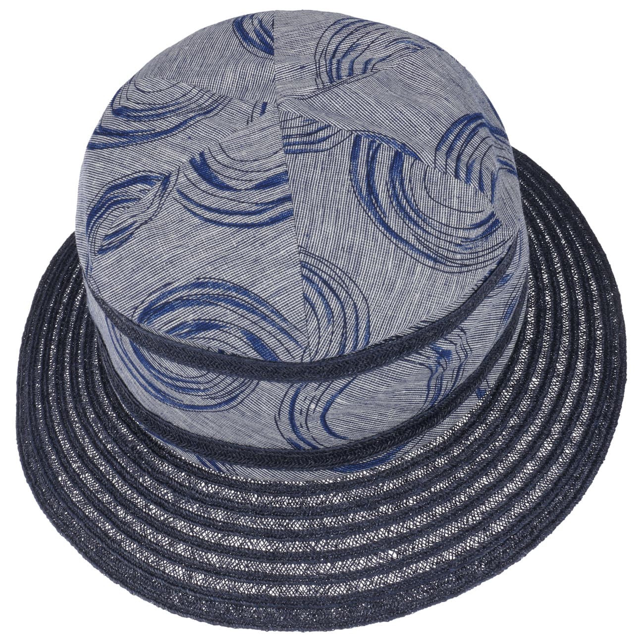 Chapeau en tissu Alma Caranda Circles blau 3