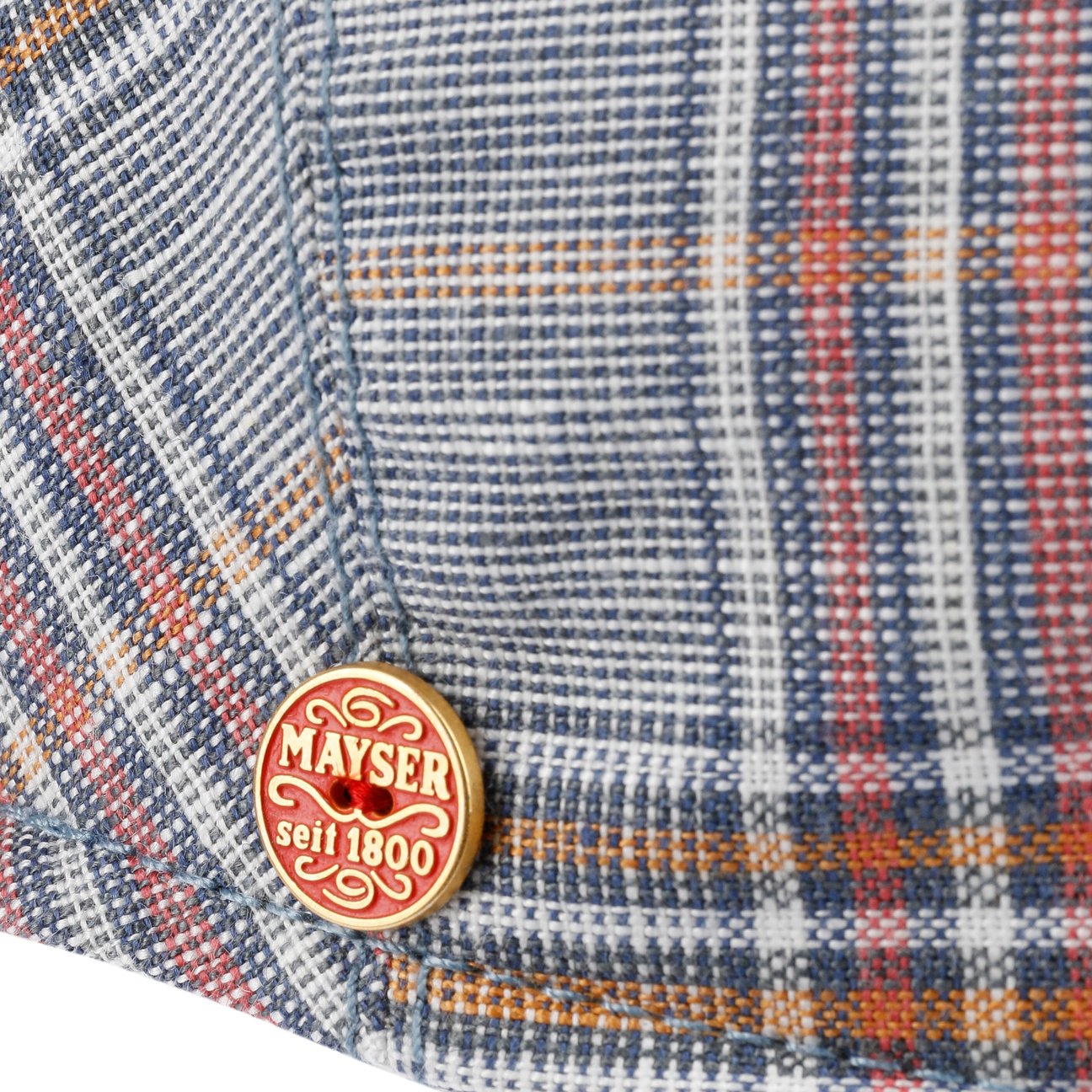 Sidney Superior Leinen Check Flatcap blau 5