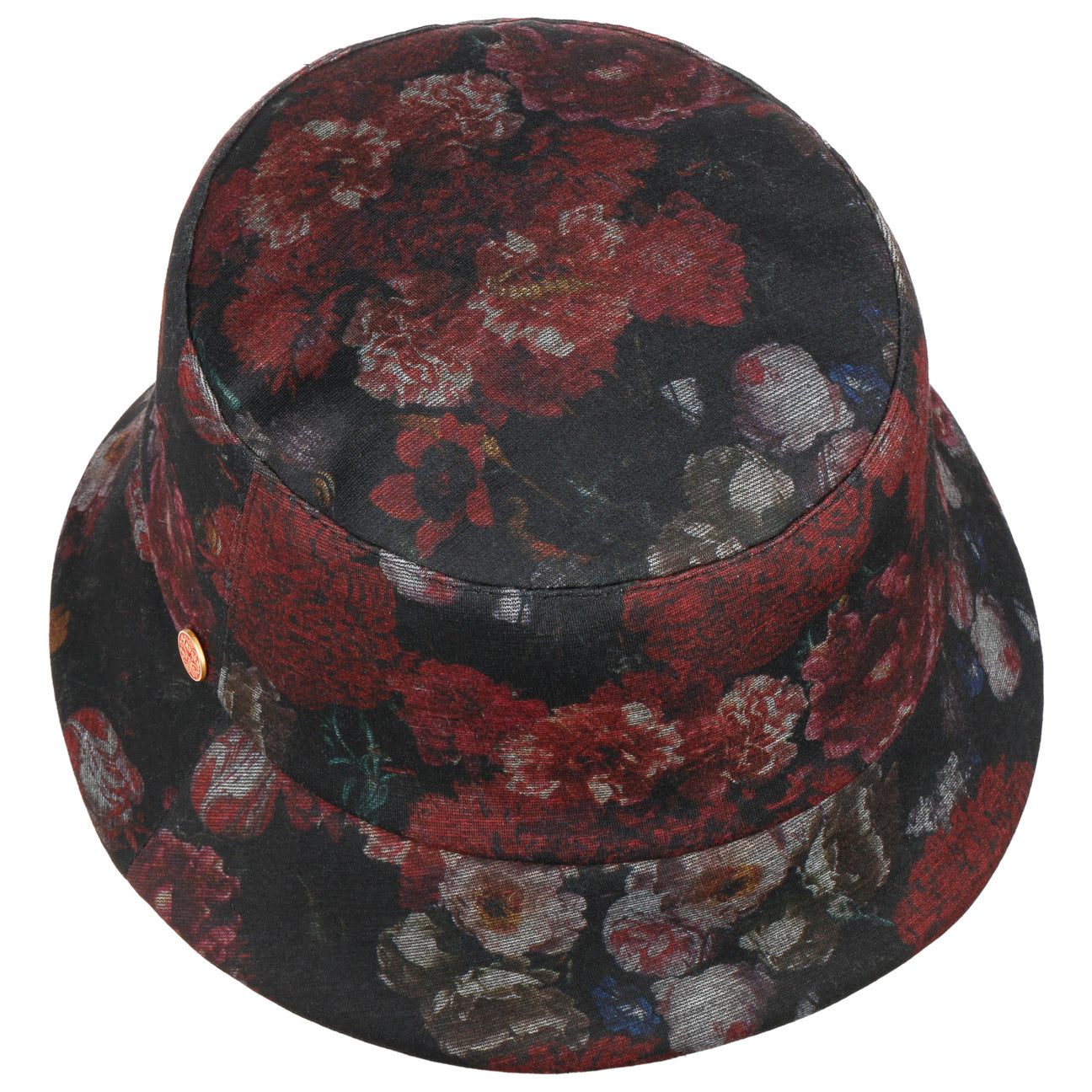 Maite Flower Bucket Stoffhut schwarz-bordeaux 3