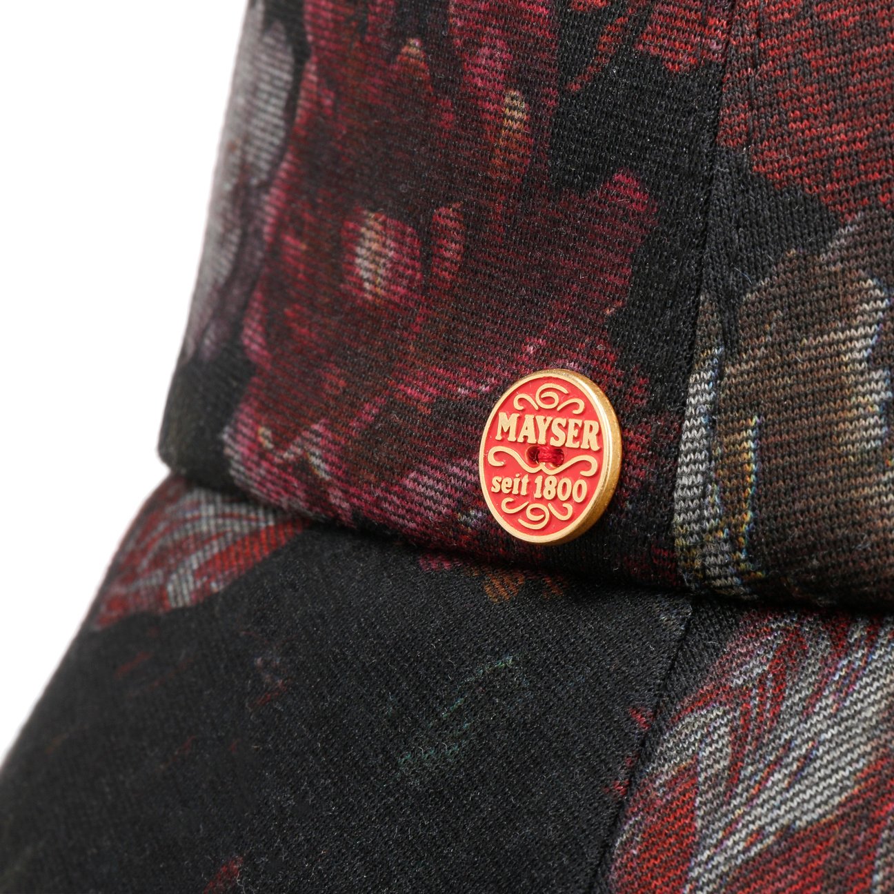 Maite Flower Bucket Stoffhut schwarz-bordeaux 5