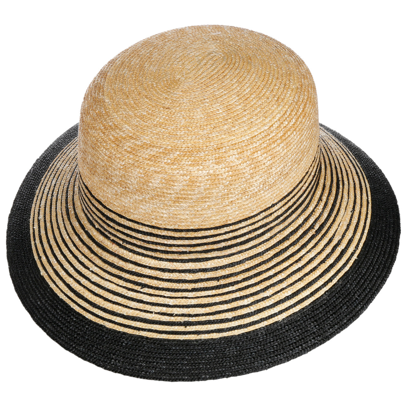 Clea Twotone Strohoed met UV-Bescherming natur-schwarz 8