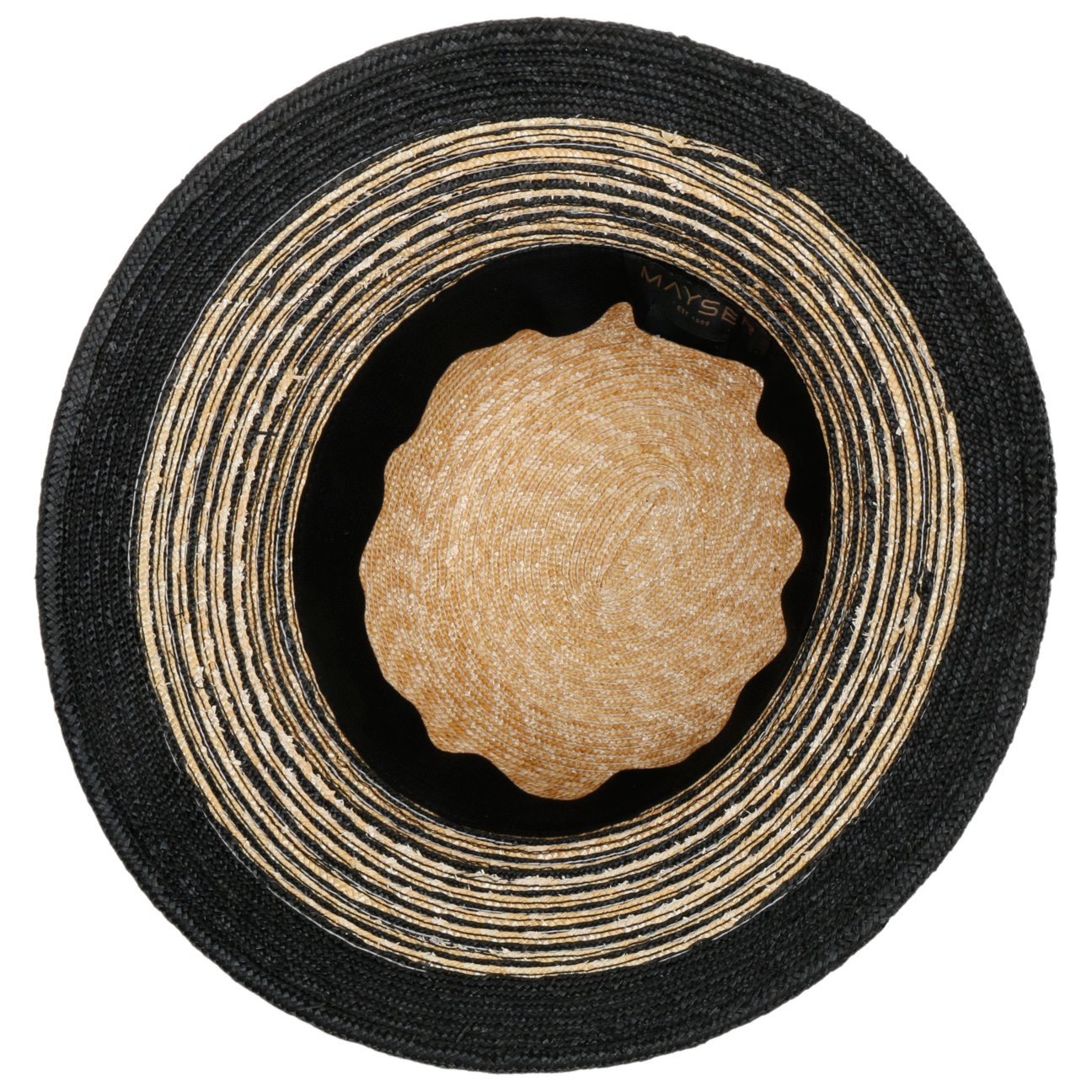 Clea Twotone Strohoed met UV-Bescherming natur-schwarz 9