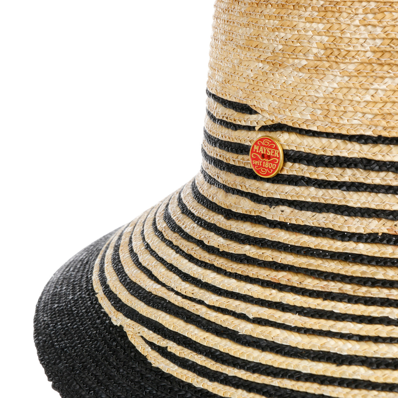 Clea Twotone Strohoed met UV-Bescherming natur-schwarz 10