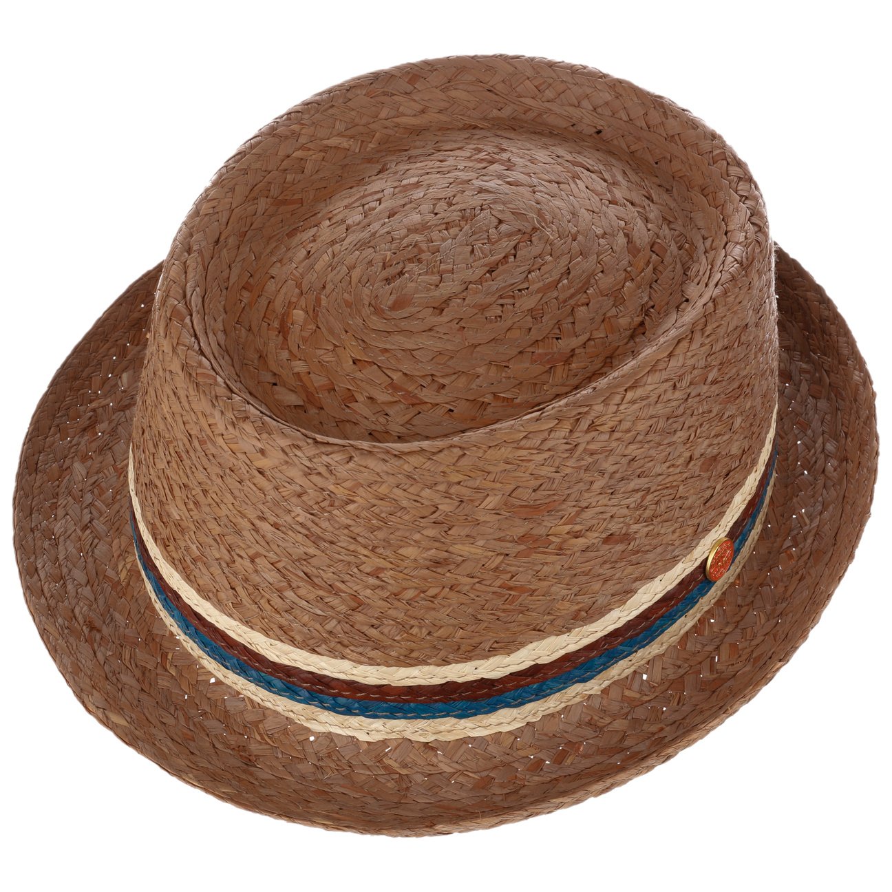 Gareth Pork Pie Straw Hat braun 3