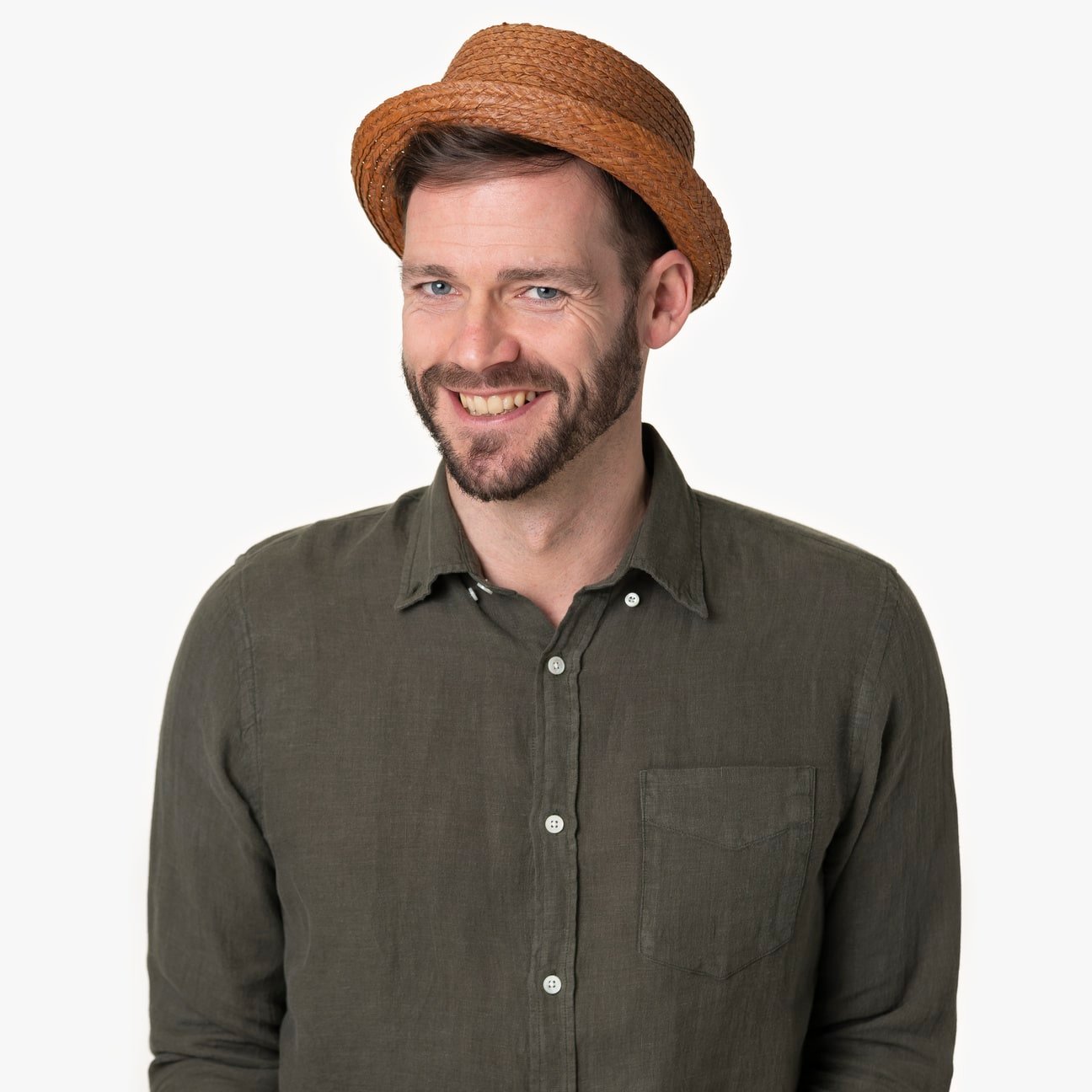 Gareth Pork Pie Straw Hat Modell 1