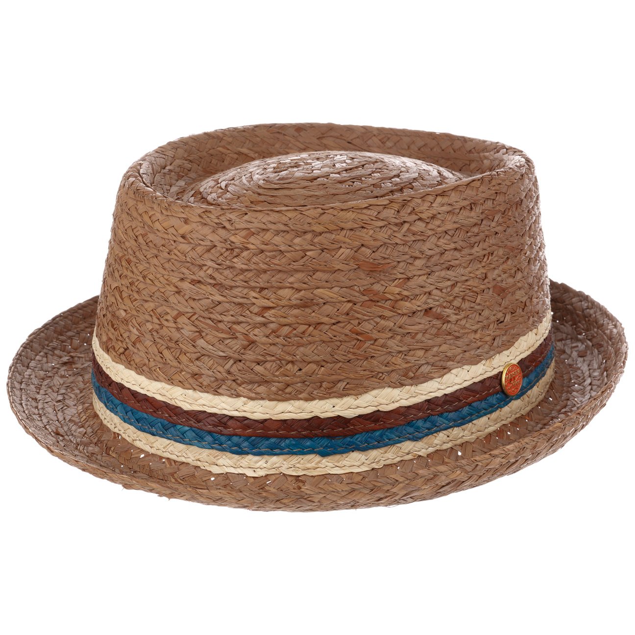 Gareth Pork Pie Straw Hat braun 2