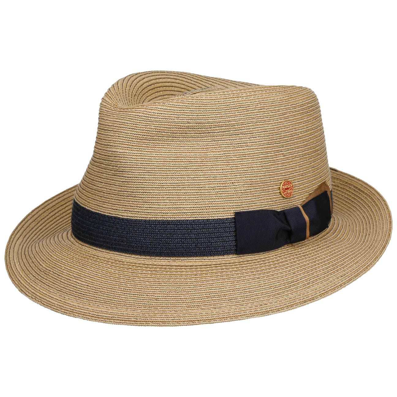 Samuel Livorno Fedora Strohhut natur-blau 2
