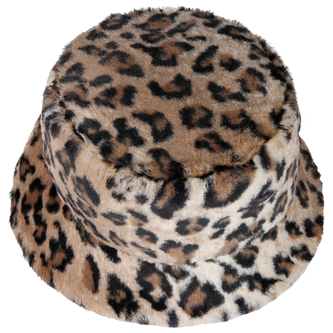 Chapeau Ella Bucket en tissu à imprimé léopard beige 3