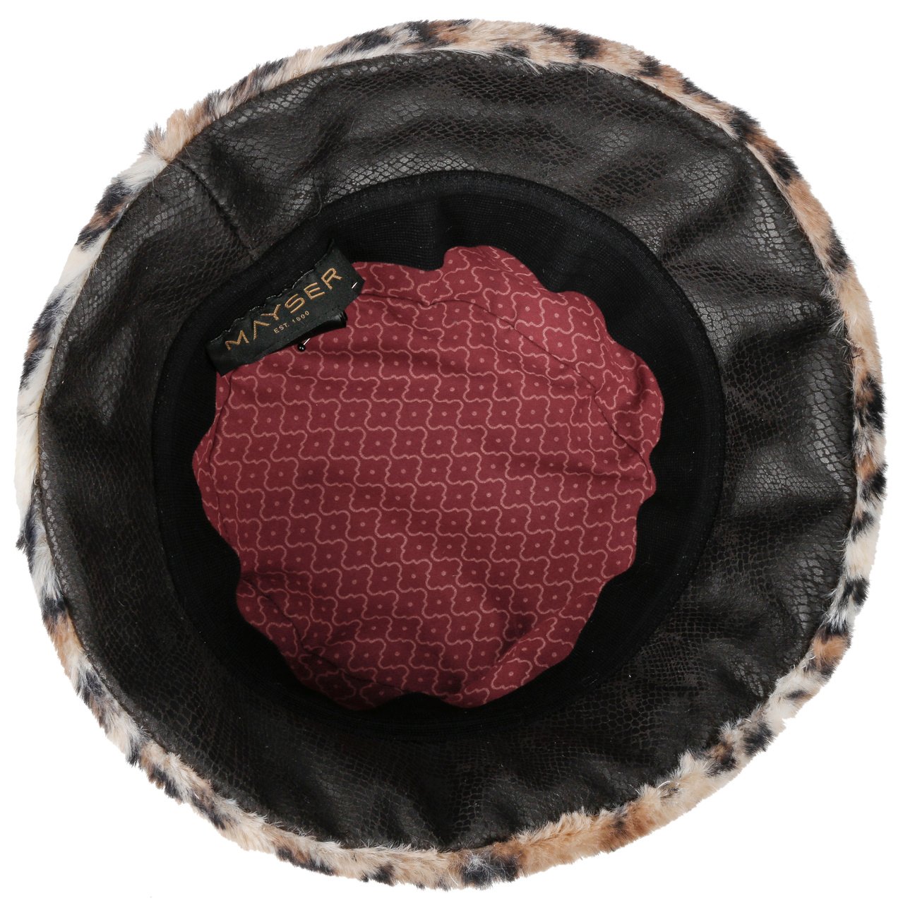 Chapeau Ella Bucket en tissu à imprimé léopard beige 4