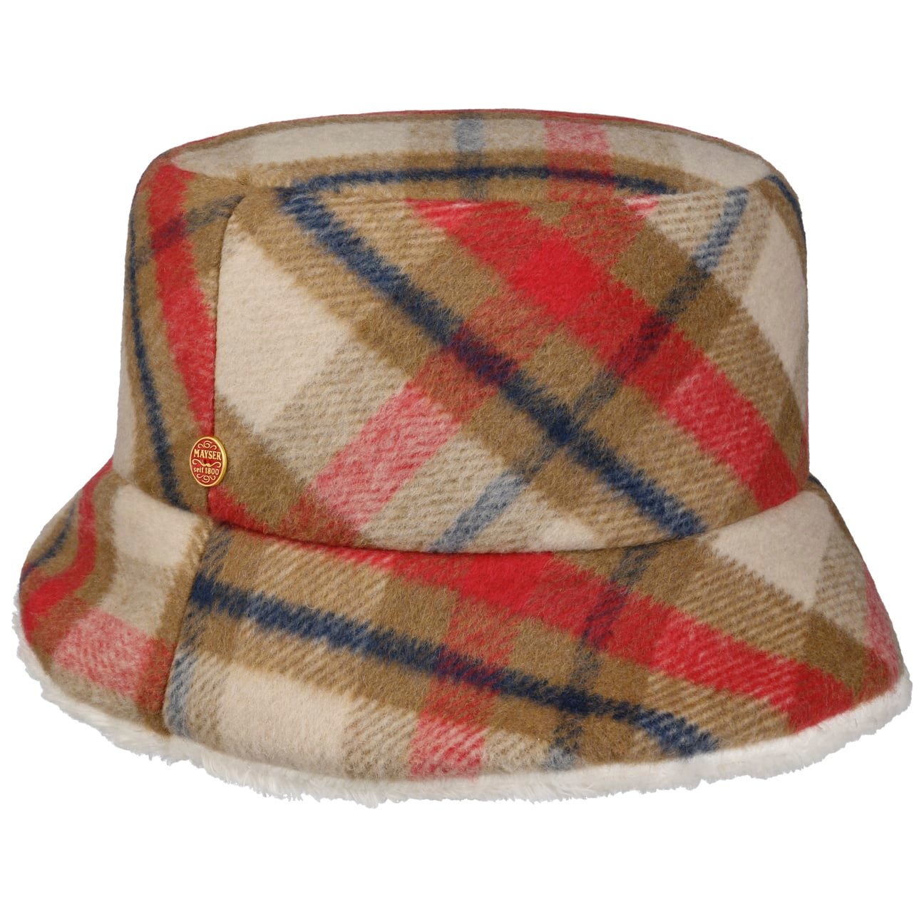 Doriet Check Bucket Reversible Hat camel 15