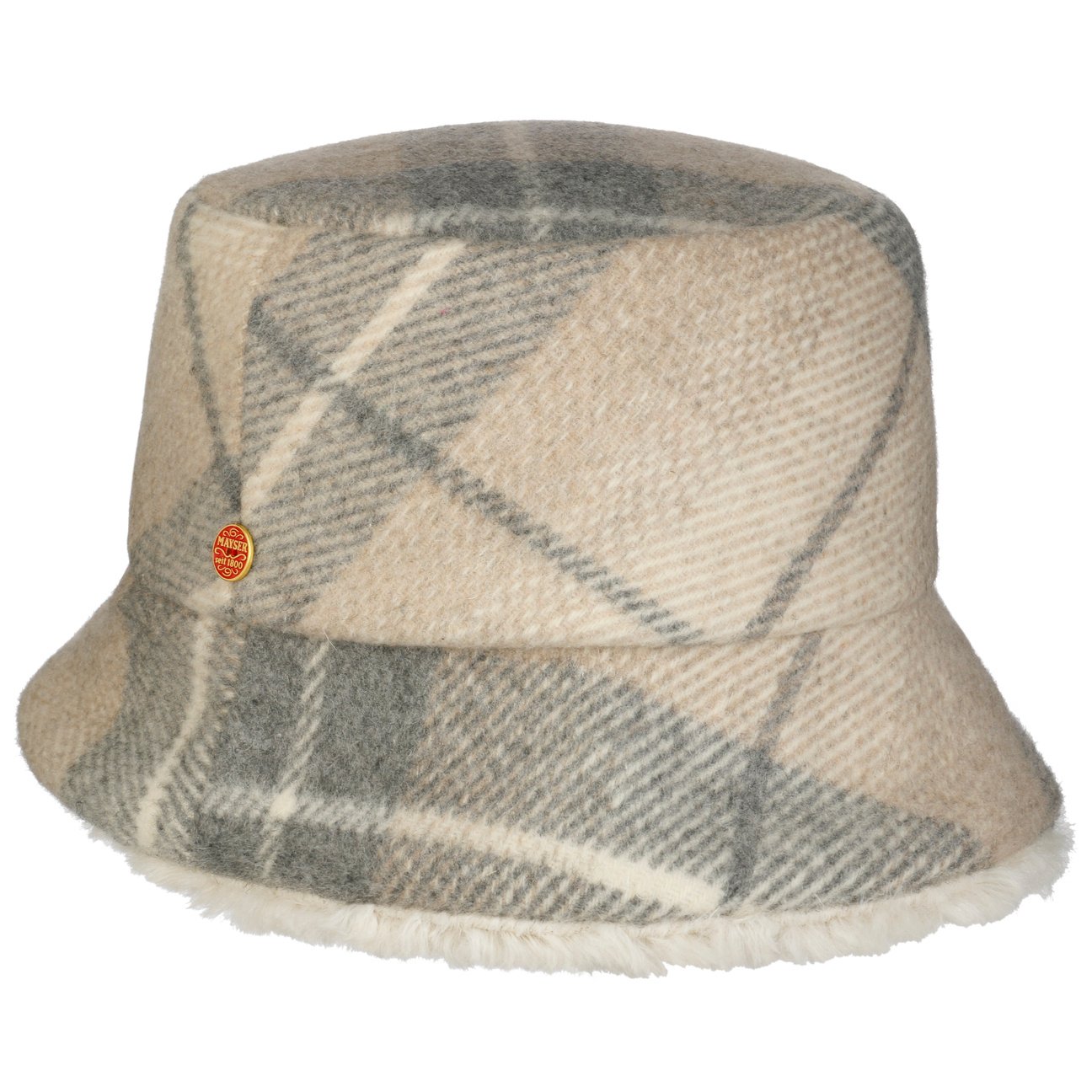 Doriet Check Bucket Reversible Hat hellbeige 23