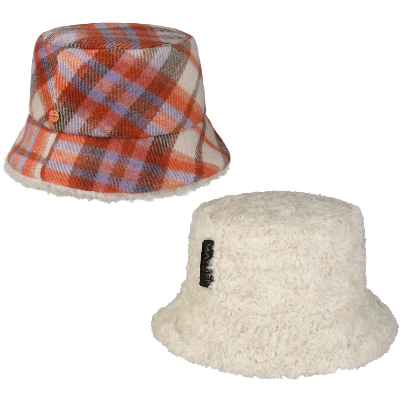 Doriet Check Bucket Reversible Hat koralle 26