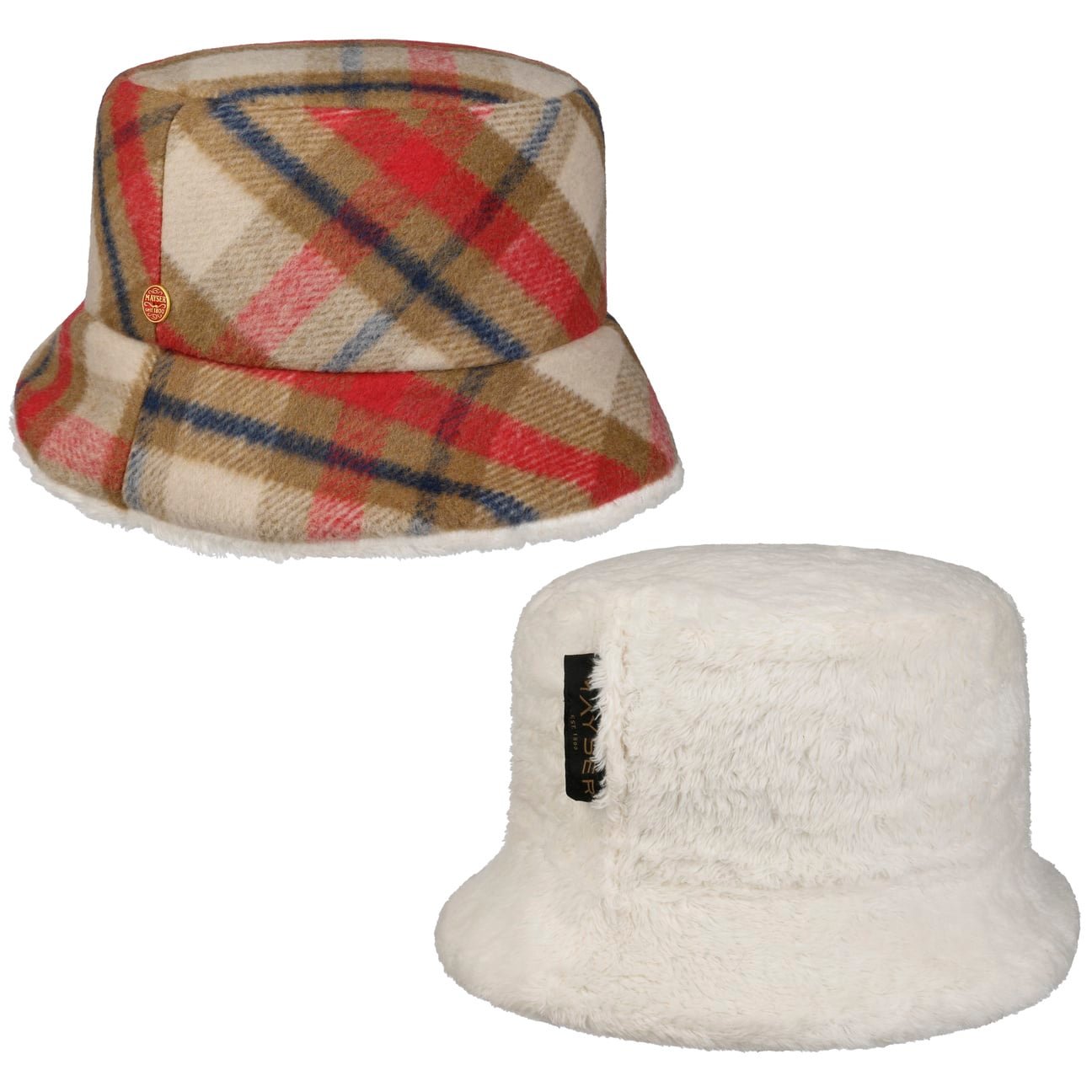 Doriet Check Bucket Reversible Hat camel 10