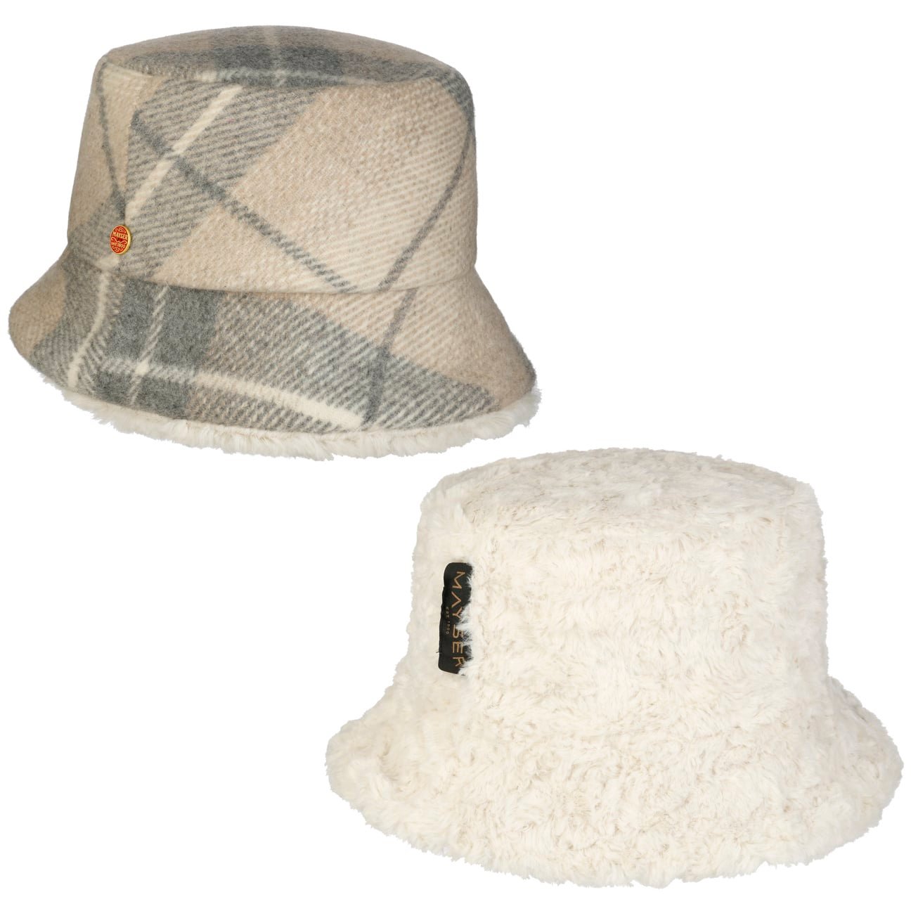 Doriet Check Bucket Reversible Hat hellbeige 18
