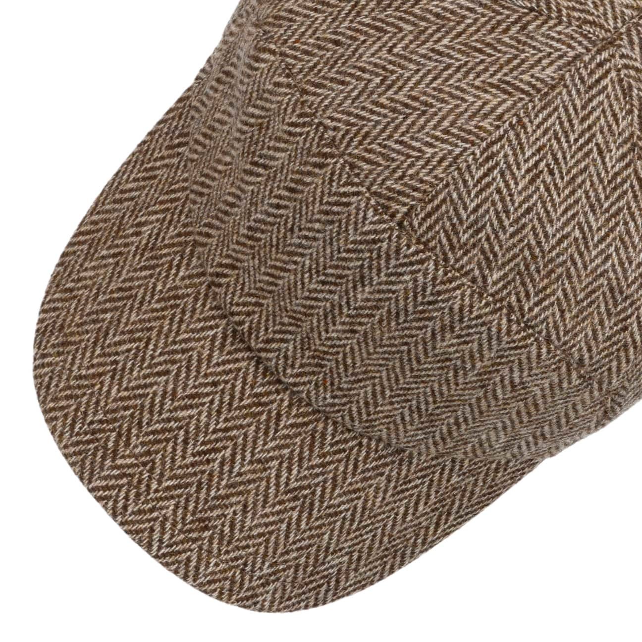 Fiskbensmössa med öronlappar beige-braun 4