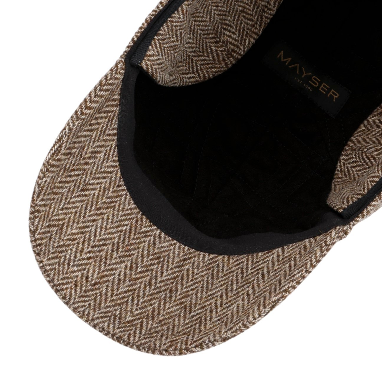Fiskbensmössa med öronlappar beige-braun 5