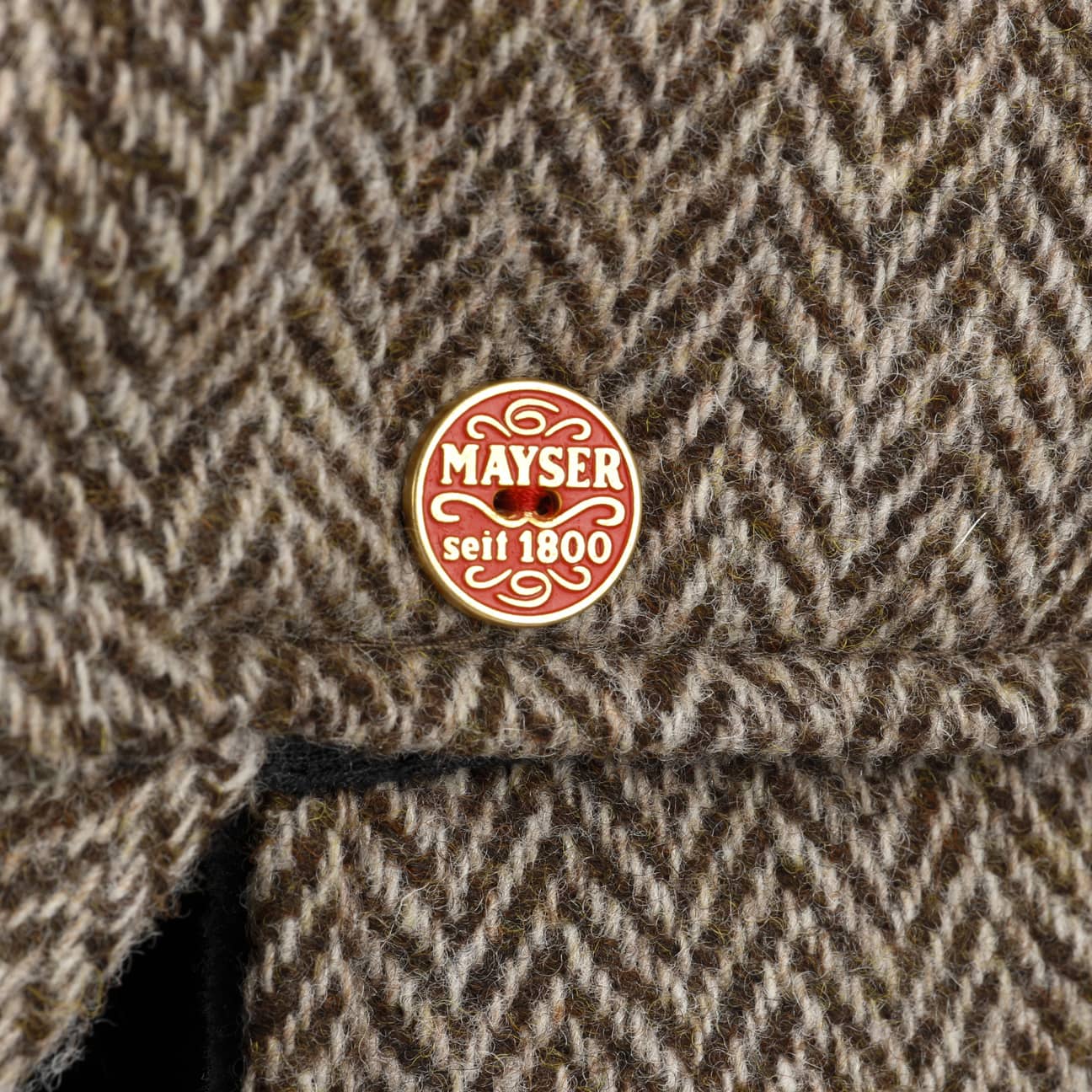 Fiskbensmössa med öronlappar beige-braun 7