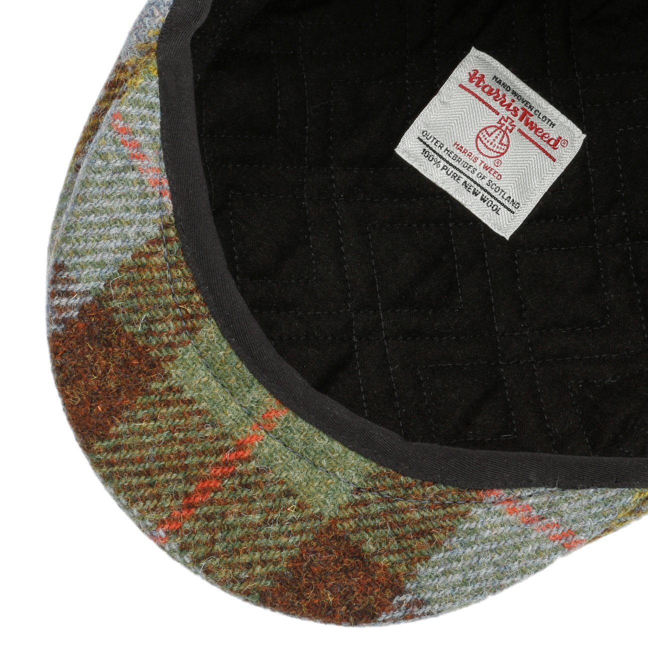 Erik Harris platt keps i tweed grün-blau 4