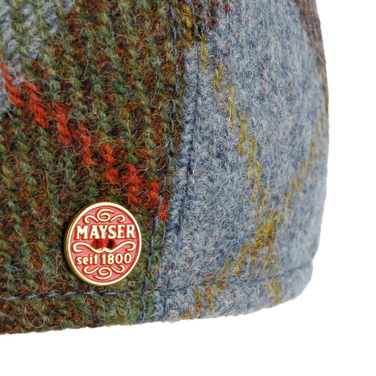 Erik Harris platt keps i tweed grün-blau 5