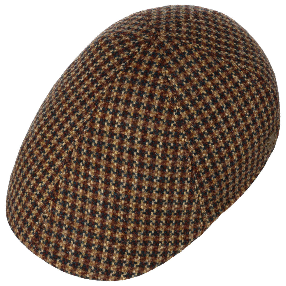 Billy Wool Houndstooth Zechbauer Flat Cap beige-braun 3