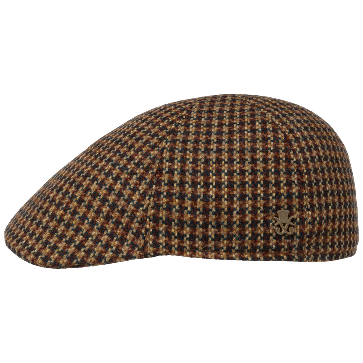 Billy Wool Houndstooth Zechbauer Flat Cap beige-braun 2