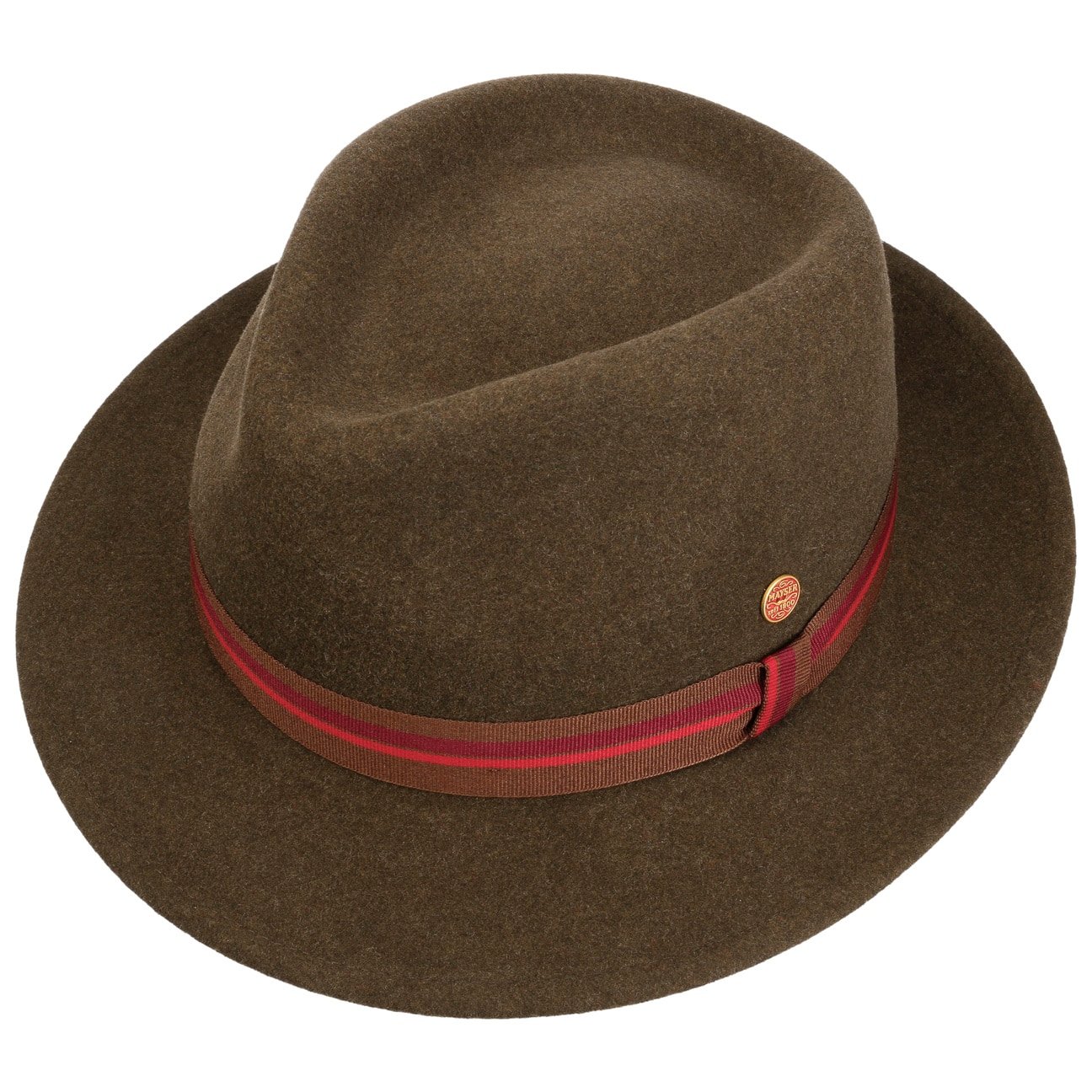 Maleo Stripes Trilby Wool Hat braun 4