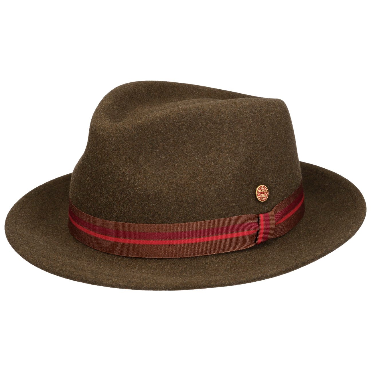 Maleo Stripes Trilby Wool Hat braun 8