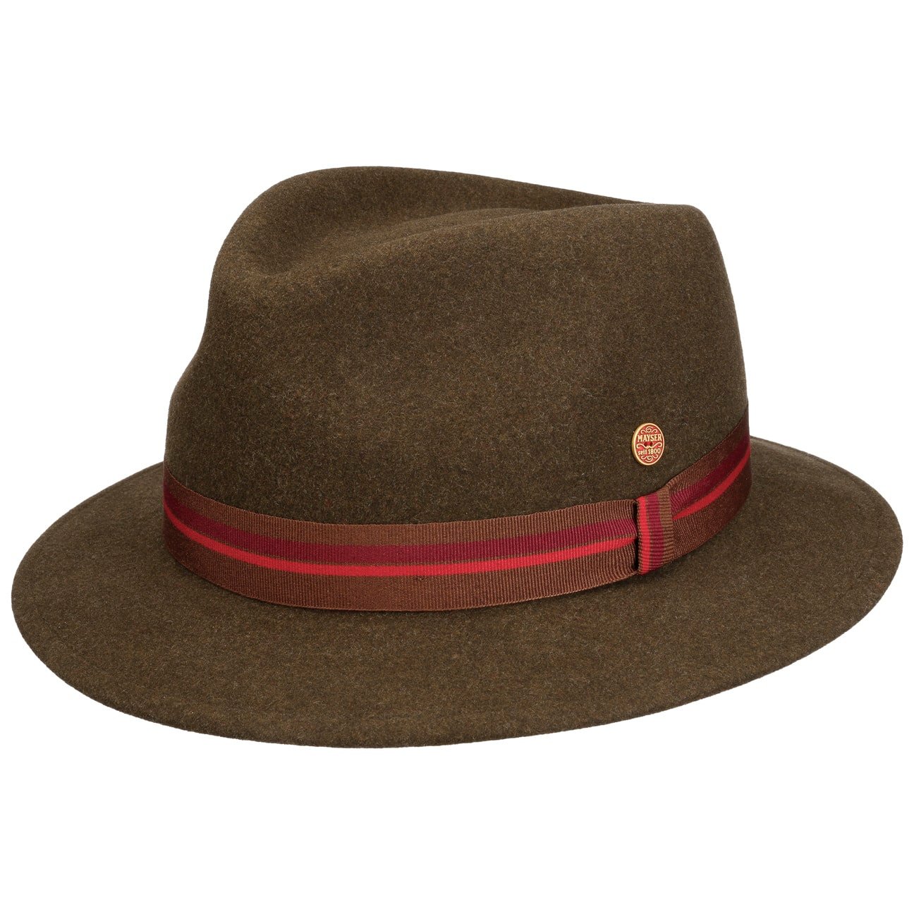 Maleo Stripes Trilby Wool Hat braun 9