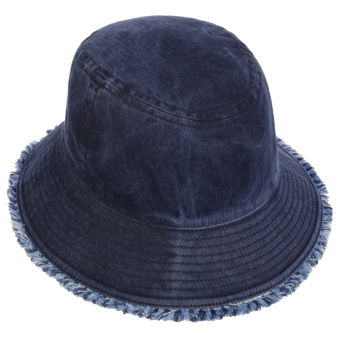 Fil Bucket Stoffhatt med Frynser dunkelblau 4