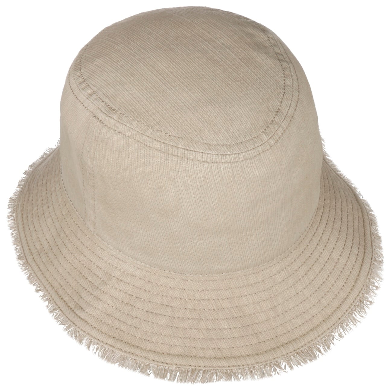 Fil Bucket Stoffhatt med Frynser hellbeige 8