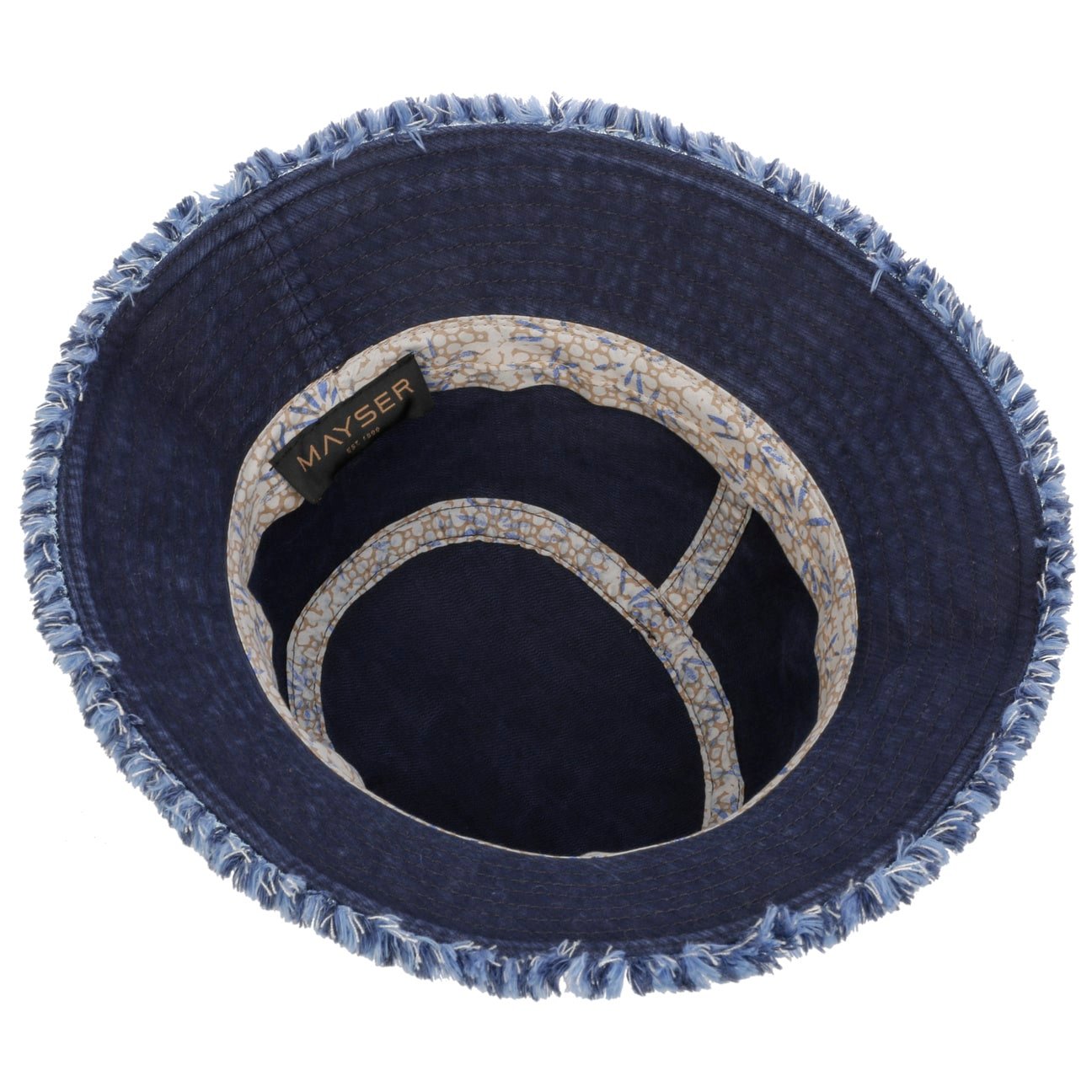 Chapeau en tissu Fil Bucket avec franges dunkelblau 5