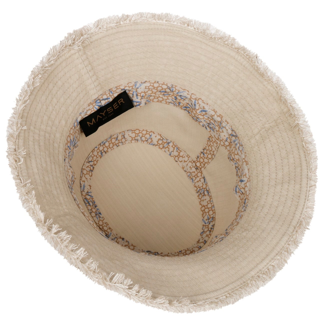 Fil Bucket Stoffhatt med Frynser hellbeige 9