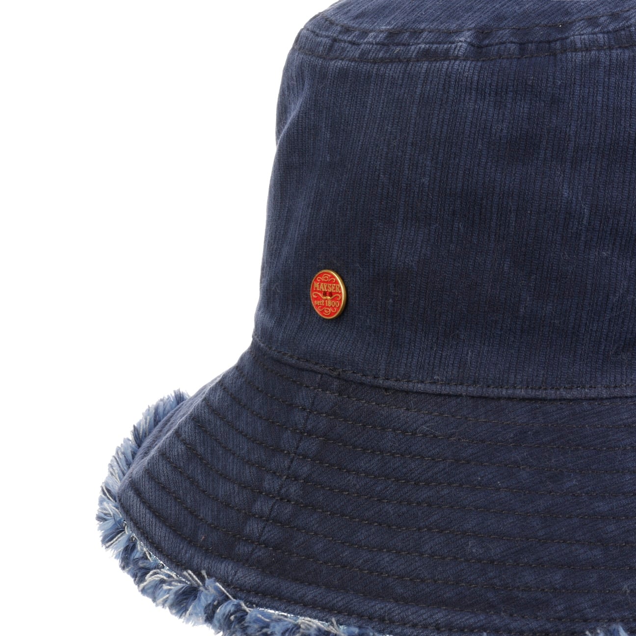 Fil Bucket Stoffhatt med Frynser dunkelblau 6