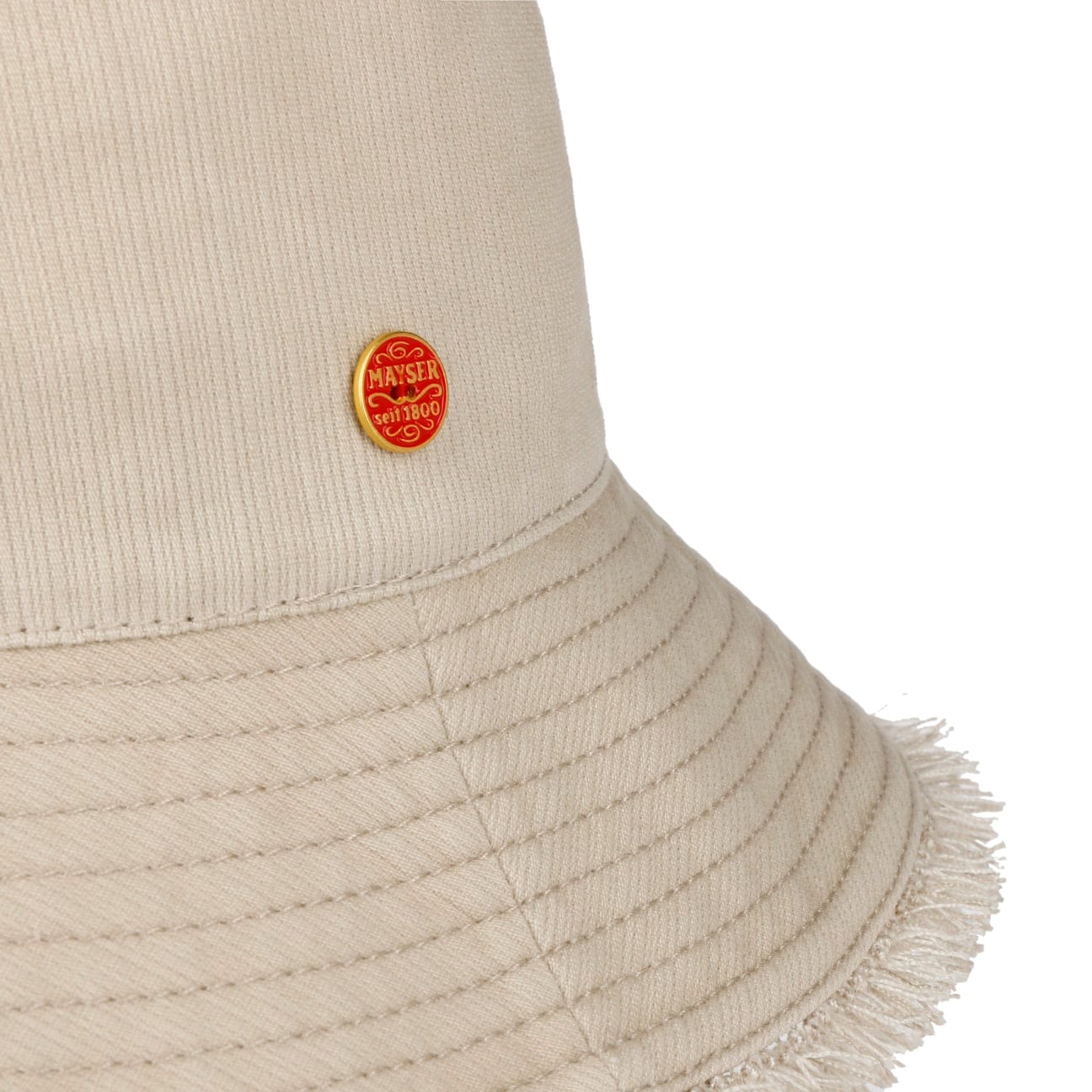 Fil Bucket Stoffhatt med Frynser hellbeige 10