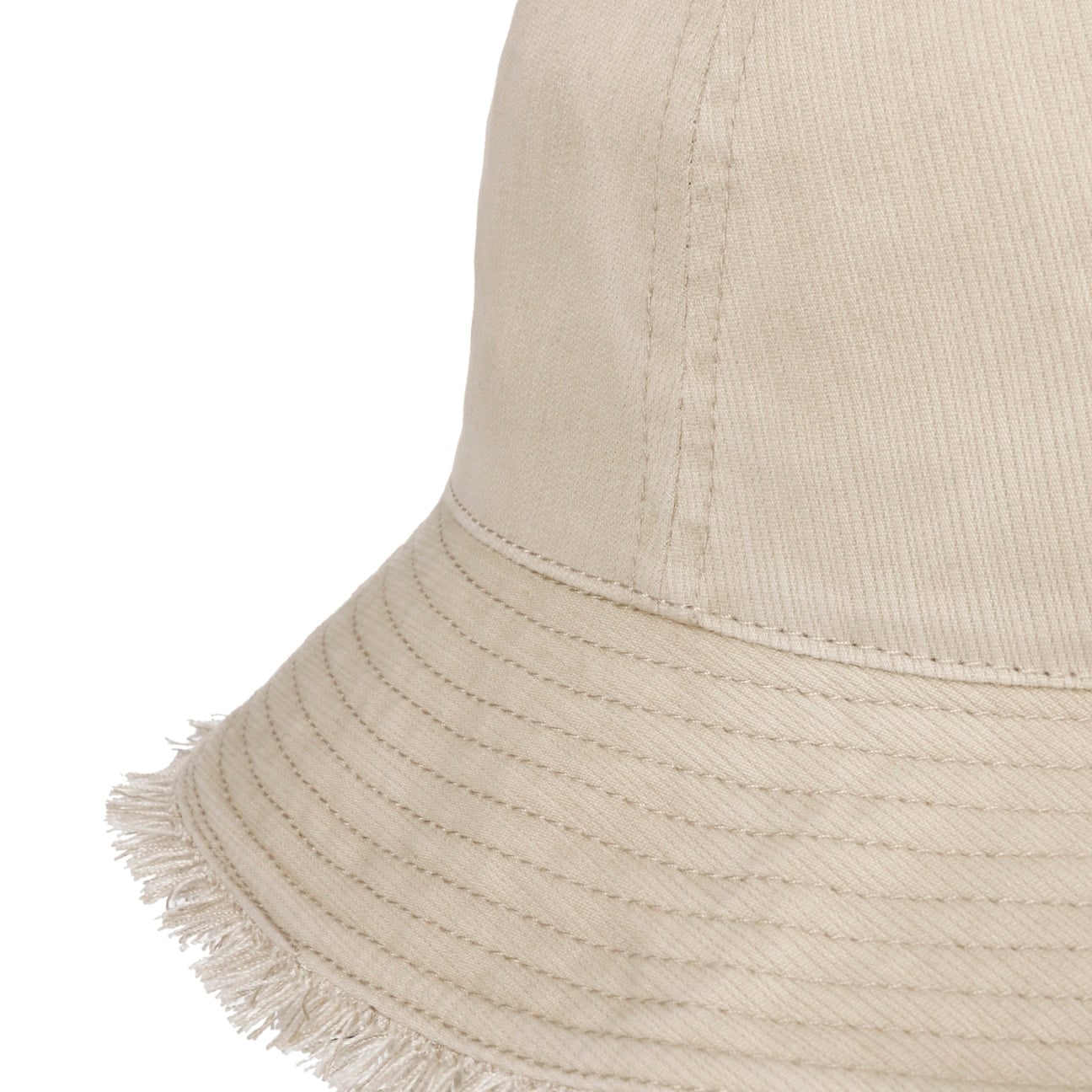 Fil Bucket Stoffhatt med Frynser hellbeige 11